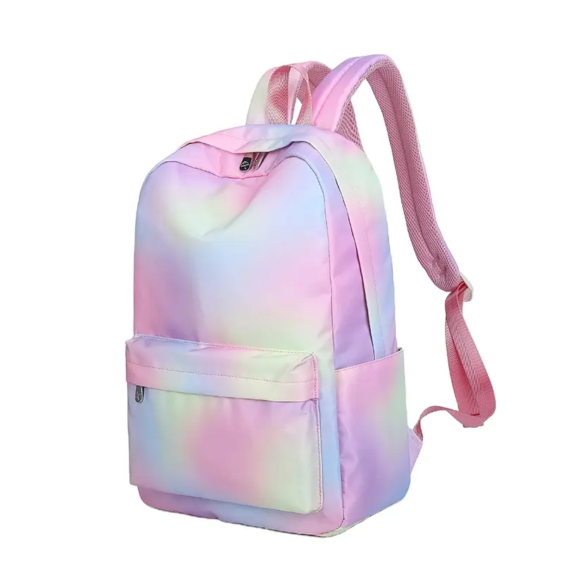 Fashion New Models Rainbow Color Girls School Book Backpack Bag