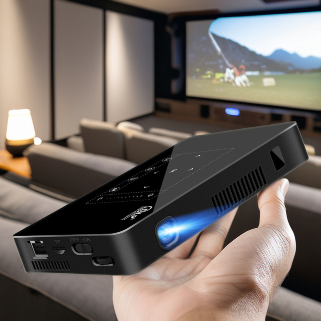 FLYIN P10-II Mini 3D Android DLP Smart Portable Video Projector 4K Wi-Fi-Laser for LED Lamp Built-In Speakers Pocketable
