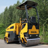 Compacteur à double tambour de 2,5 tonnes, mini-compacteur vibrant pour routes, compacteurs d'asphalte