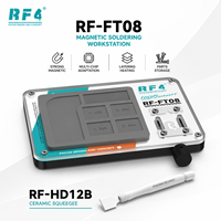 RF4 RF-FT08-HD12B Station de Soudage Magnétique 2-en-1 Kit d'Outils de Réparation de Téléphones avec Glissières Métalliques Réglables et Raclette Céramique