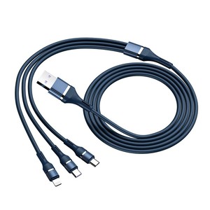 3 In 1 Usb Cable Type <b>C</b> Nylon Braided 6A Fast <b>Charging</b> For Android And Iphone Data Line - Product Image 2