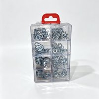 Kit d'assortiment de rondelles plates et rondelles de sécurité 250 pièces avec boîte M5 M6 M8 M10 en acier au carbone zingué