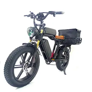 Vélo électrique avec double batterie 22ah x 2, 48V, 1000W, frein à huile moteur, Suspension complète, livraison longue portée, Cargo