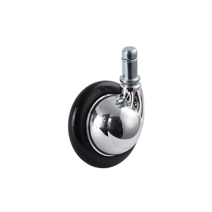 Roulettes universelles pour meubles, roue en polyuréthane de 60 mm, frein silencieux, fixation sur tige, pour chaises de salon - Product Image 4