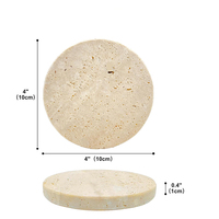 Lot de 6 sous-verres classiques en marbre naturel antidérapant en liège, tapis de tasse à boisson, assiette en travertin, vaisselle pour cadeau de pendaison de crémaillère