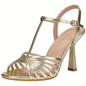 Sandali da ballo latino eleganti personalizzati OEM ODM con tacco alto, comodi, con chiusura slip-on, tacco sottile, cinturini <span class=keywords><strong>intrecciati</strong></span> e cinturino alla caviglia - Product Image 1