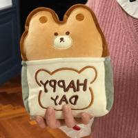 Oreiller en peluche ours super doux, rembourrage en coton PP, coussin ours de dessin animé pour dormir, câliner, cadeau, décoration de la maison