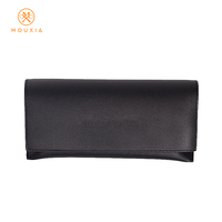 Nouvel ensemble de luxe en PVC mat et cuir PU pour étui à lunettes, coffret cadeau haut de gamme avec chiffon de nettoyage, carte et étui fin pliable pour lunettes