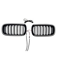 Grille de remplacement LED double style premium illuminée pour BMW X5 F15 / X6 F16 2014-2018 – Calandre avant lumineuse avec éclairage