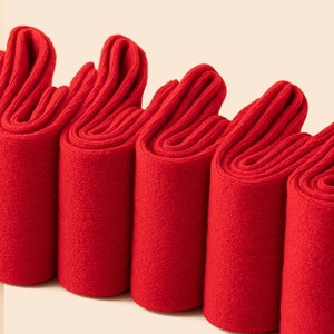 Wool Socks 48% Wool Solid Color Medium Thickness Winter Warm Red Women's Socks New Year Wedding Festive Socks Zhuji - Product Image 3
