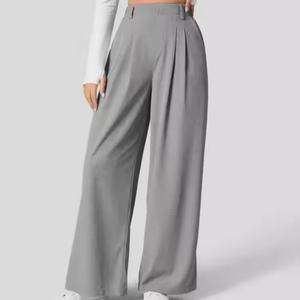 Nouvel Arrivage – Pantalon Large Femme Taille Haute en Lin Léger de Haute Qualité, Style Décontracté et Professionnel - Product Image 5