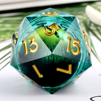 Dés géants personnalisés D20 en résine de 33 mm, œil de dragon, icosahédron polyédrique à 20 faces, pour jeux de rôle, avec boîte cadeau
