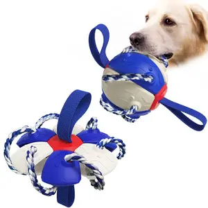 Novo Design Duplo Uso Pet Toy Pet Brinquedos Interativos & movimento Disco Voador Bola Brinquedo Interativo Do Cão Com Corda