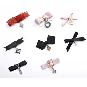 Underwear accessories glitter satin ribbon Factory wholesale underwear accessories beautiful rhinestone bra bow pendants
