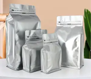 Bolsas Para De Cafe Empty Coffee Bean Packaging Pouch Flat Bottom Bag With Zipper