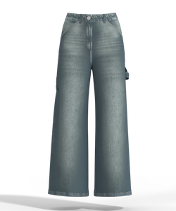 Palazzo Style High Waist Wide Leg Jeans for Women Summer Comfort Casual Washed Colored ODM <strong>Vintage</strong> <strong>Cargo</strong> <strong>Pants</strong> - Product Image 2