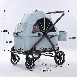 2026 New Design High Quality Blue Foldable <strong>Dog</strong> <strong>Stroller</strong> for Large <strong>Dogs</strong> - Product Image 2