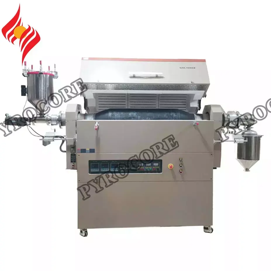 1200c Processing Activated Carbon Sintering Tilting Rotary Tube Furnace With Stainless Steel Tube