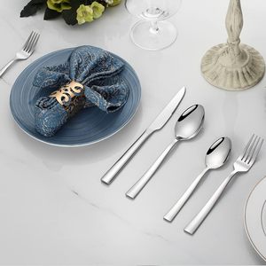 Juego de Cubiertos Ecológicos de Alta Calidad para Bodas, Acero Inoxidable 430, Tenedor, Cuchillo y Cuchara Modernos, Juego de Cubiertos al por Mayor con Acabado Espejo - Product Image 3