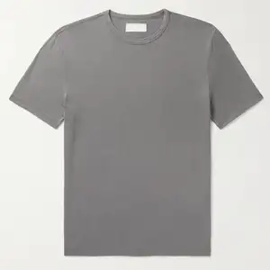 T-Shirt tinta unita tinta unita In Jersey di cotone e Lyocell da uomo In grigio