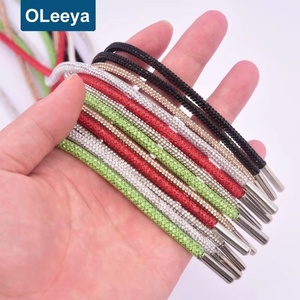 Cordon de dentelle en strass colorés Oleeya, ceinture en strass, décoration pour chaussures blanches et vêtements avec extrémité ronde pour sweats à capuche - Product Image 3