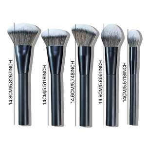 Ensemble de pinceaux à maquillage MARI pour le visage, en bois massif, manche en aluminium, poils synthétiques, personnalisé, grand format, pour le <span class=keywords><strong>blush</strong></span> et la poudre - Product Image 4