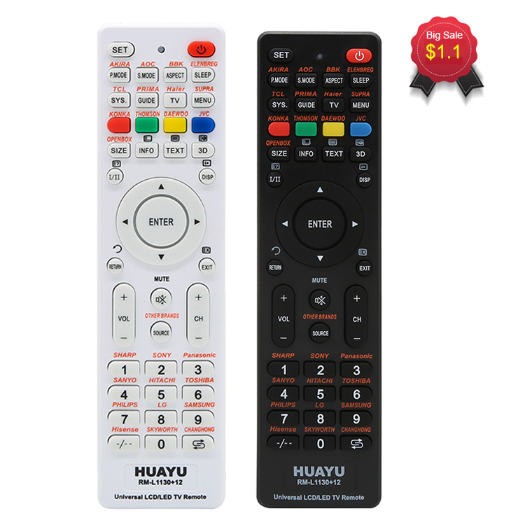 HUAYU RM-L1130 + 12 telecomando universale per tutte le marche LCD LED HDTV 3D Philips Samsung Sony LG Sharp TCL Smart TV Remote