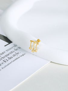 Pendientes de Cadena de Plata S925 con Colgante de Bola para Mujer, Diseño Versátil y de Lujo Ligero, Novedad en Oferta, Joyería para la Oreja - Product Image 2