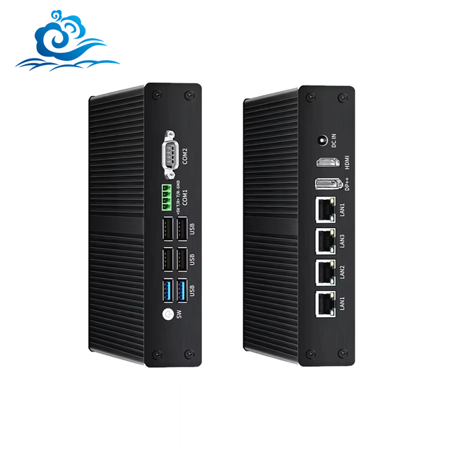 Intel N100 DDR4 MSATA 4 Ethernet Lan RS232 COM Fanless Firewall Mini PC Computer Router Network Pfsense Server