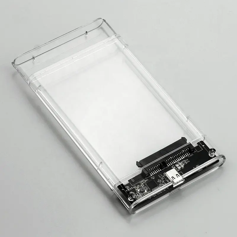 TYPE-C Transparent Boitier de Disque Dur Externe Boîtier De Stockage pour 9.5mm 2.5 pouces SATA HDD / SSD