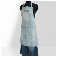 Tablier de chef sans manches style cowboy lavé, design artistique rétro et tendance, réutilisable pour hommes et femmes, cuisine domestique, pâtisserie, lait