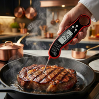 Termometer Daging Digital untuk Memasak, Termometer Makanan Tahan Air IP67 dengan Lampu Latar, Akurasi Tinggi untuk BBQ Grill
