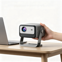 Projecteur intelligent 500 ANSI Lumens Android 14, résolution native 1080P, WiFi 6, Bluetooth, mise au point automatique, projecteur de cinéma maison portable, compatible 4K