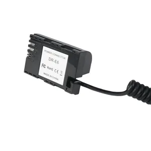 佳能5D Mark III IV 6D 7D 8D R5C相机的LP-E6虚拟电池电源电缆适配器。