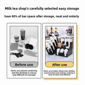 Portabicchieri per Caffè Nero e Tè al Latte con Ripiano per Bicchieri di Carta per Conservazione Bevande - Product Image 2