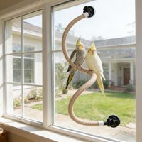 Perchoir réglable à forte aspiration pour oiseaux, jouet pliable pour perroquets, accessoire de cage pour grimper et mordiller pour petits oiseaux