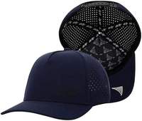 Casquette de baseball en polyester imperméable avec découpe laser personnalisée, perforations et logo sur mesure – Vente en gros