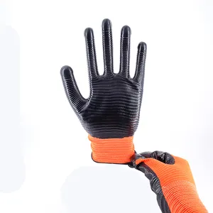 Durable U3 Polyester Wear Resistant Nitrile Coated Working Nitrile Dipped Work Glove