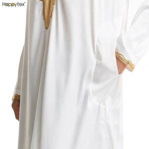 2023 moderno <span class=keywords><strong>abito</strong></span> con collo alto islamico etnico Arabia saudita costumi tradizionali abiti musulmani per gli uomini con ricami per l'autunno - Product Image 6