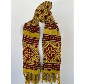 Estola con estampado Ajrakh de bloque de mano Ryon suave de primera calidad con intrincados motivos hechos a mano lavables a máquina para trajes étnicos y de fiesta - Product Image 6