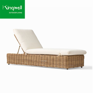 Tumbona de Ratán y Aluminio de Diseño de Lujo Ligero <span class=keywords><strong>para</strong></span> Exteriores, Muebles de Jardín, Patio, <span class=keywords><strong>Playa</strong></span>, Cama de Día Tejida de Ratán - Product Image 4