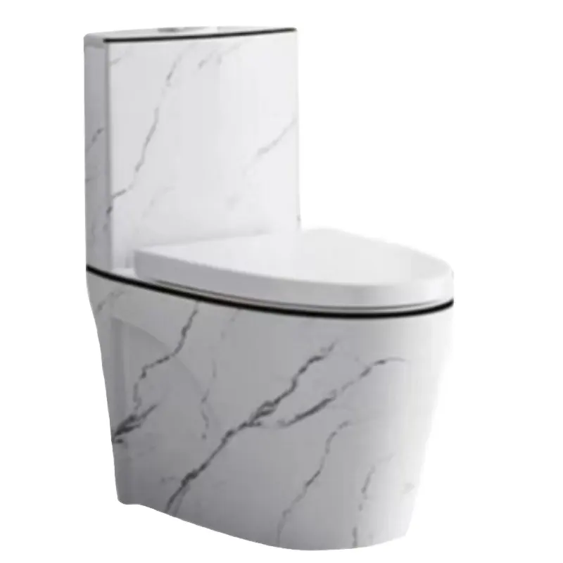 Moda modern zemin monte ucuz lüks Commode seramik tek parça banyo WC çin tuvalet mermer klozet