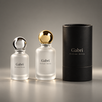 Botol Parfum Kosong Mewah 100ml Botol Parfum Kaca Buram OEM 30ml Botol Parfum Kaca Silinder Bulat 50ml Botol Parfum Kaca Tutup Kayu