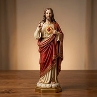 Sculpture artisanale en résine BZY, taille personnalisable, Sacré-Cœur de Jésus, ornement religieux pour la maison ou l'église, scène de Pâques ou extérieure.