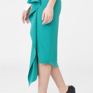 Falda de tubo a media pierna asimétrica ajustada personalizada para mujer - Product Image 4