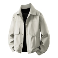 Vestes pour hommes personnalisées en gros avec doublure polaire épaisse pour l'automne et l'hiver, veste ample à col tendance pour l'extérieur