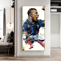 Étoile Joueur De Football Peinture Rue Graffiti Oeuvre Affiches et Gravures Art Photos Football Mur Affiche Art Toile