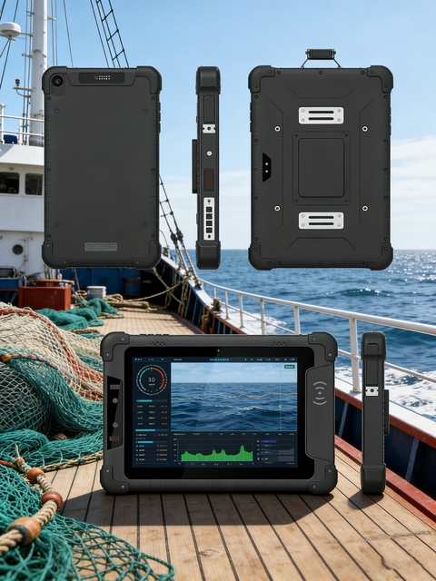 HiDON Factory 8 Inch MTK8788 Android13 Rugged Tablet PC UHF NFC 2D Barcode Fingerprint Scanner RFID USB2.0 RJ45 RS232 Tablet