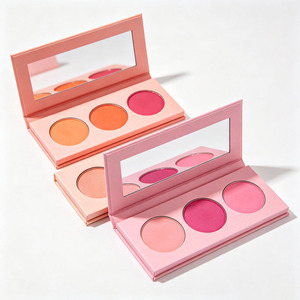 Palette de fards à joues à marque privée, trio de couleurs, longue tenue, fini mat et scintillant, maquillage pour le visage, vente en gros personnalisée OEM - Product Image 6