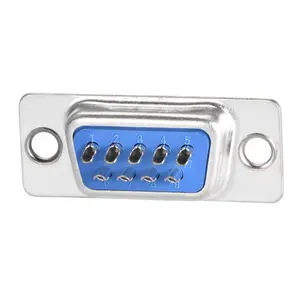 DP9 9 Pin Male/Female Blue Straight Pin DB9 D-sub PCB Mount RS232 Serial Port Connector COM port Socket With Screw Nuts